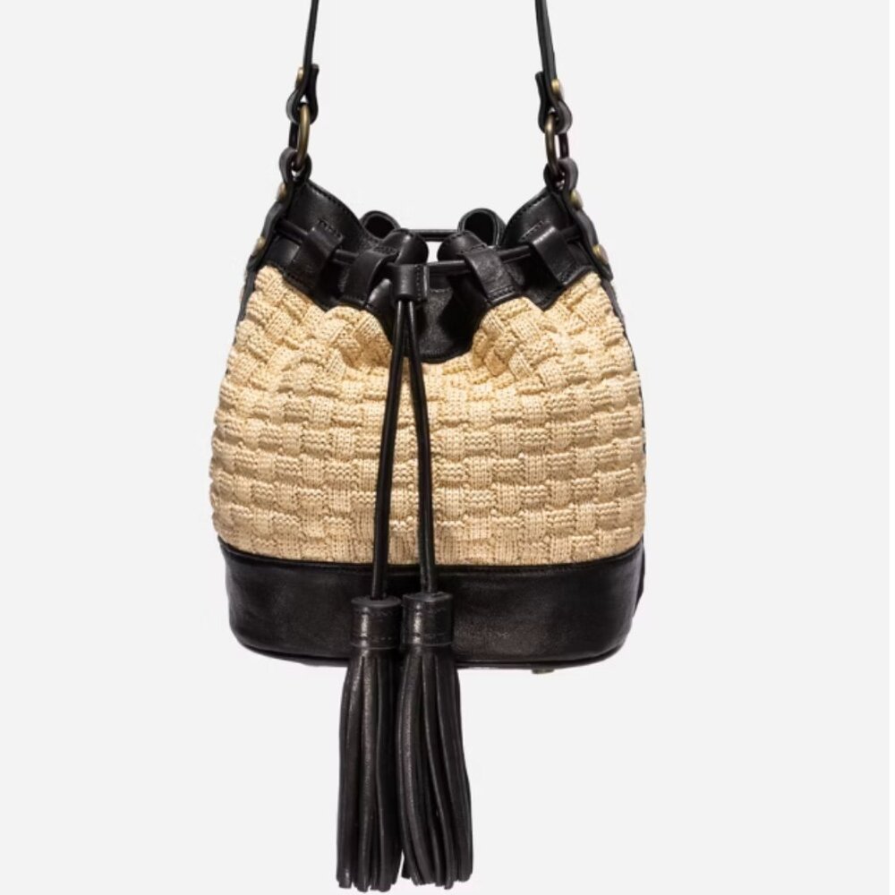 Johnny Was Black and Tan Crossbody Bag